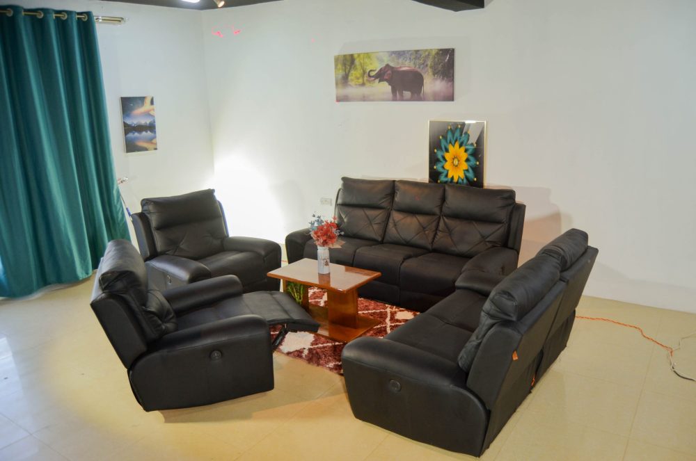 Plush Retreat Leather Sofa Set