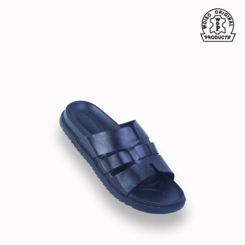 black leather sandals