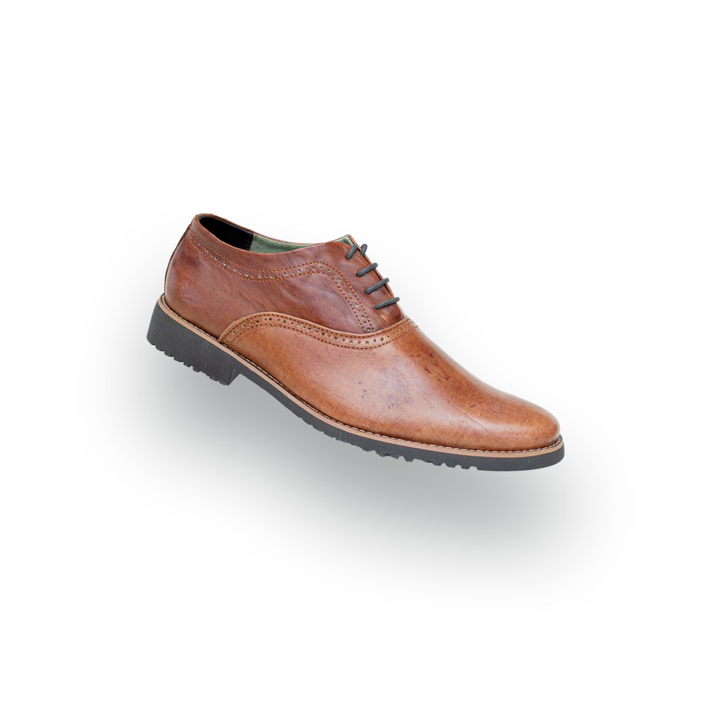 Staff shoes Oxford-003 Doted Brown (2) Brenford Staff Men Shoe (SF SH Oxford 003 Dotted Bwn) - Image 1